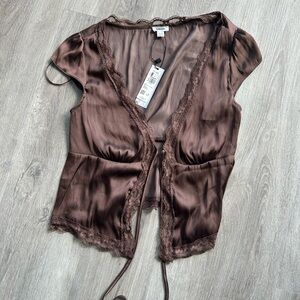 Garage Chocolate Lace Detail Chemise